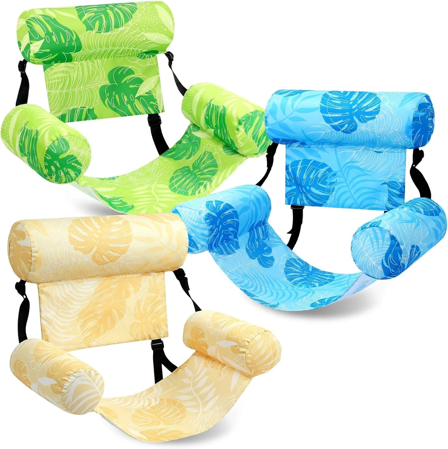 New Arrivals 3 Pack Inflatable Pool Floats Chairs Adult Floating Lounge Chair Adjustable Hammock Water Floating Chair - Image 3