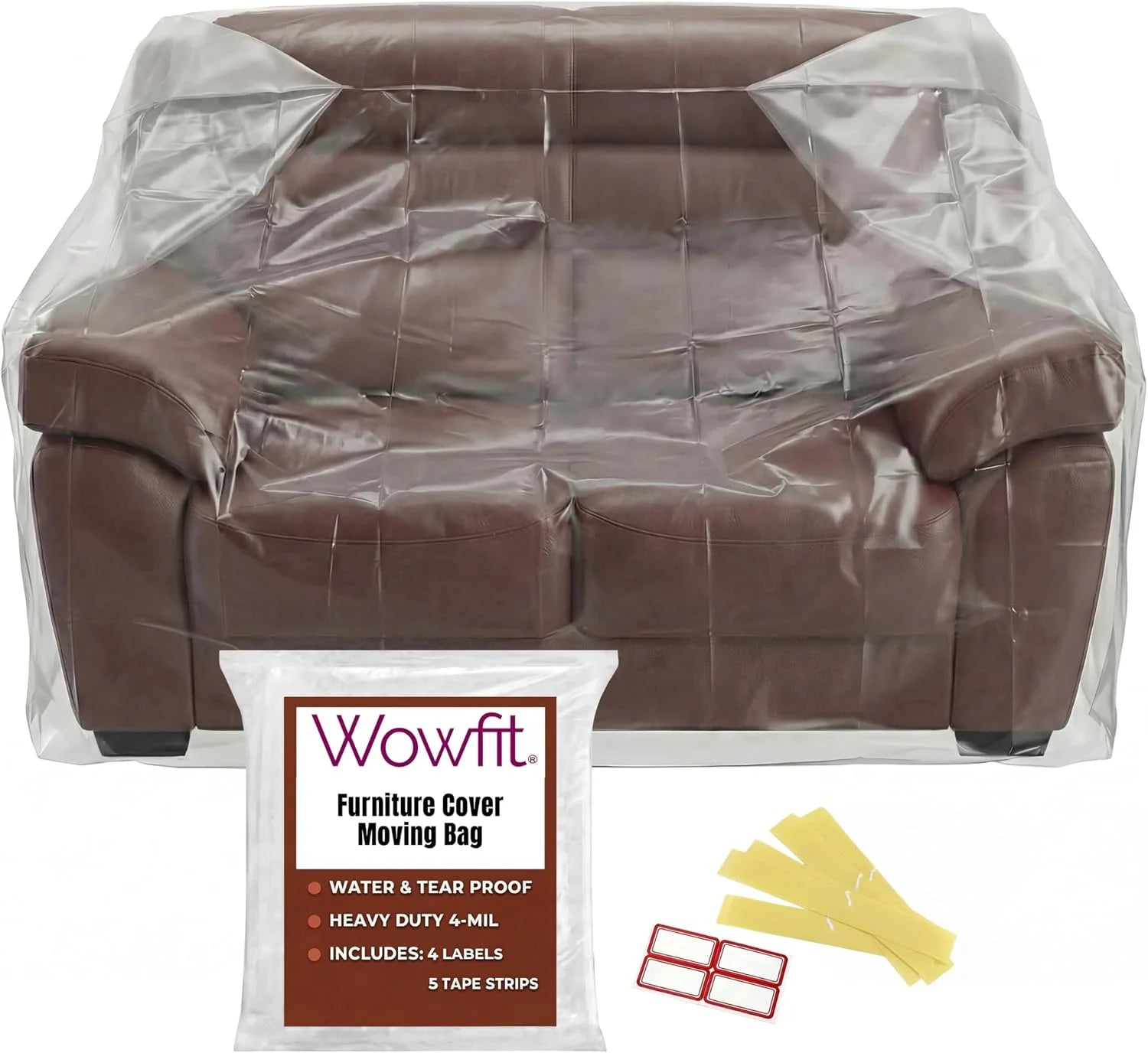 New Arrivals 4mil Couch Cover for Moving, Clear Sofa Storage Bag, 92Wx42Dx62/41H - Image 3