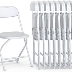 Alternative view of Modern Space 10 Pack Foldable Plastic Chair, Folding & Stackable, 350 lbs Capacity Steel Frame Seats for Indoor