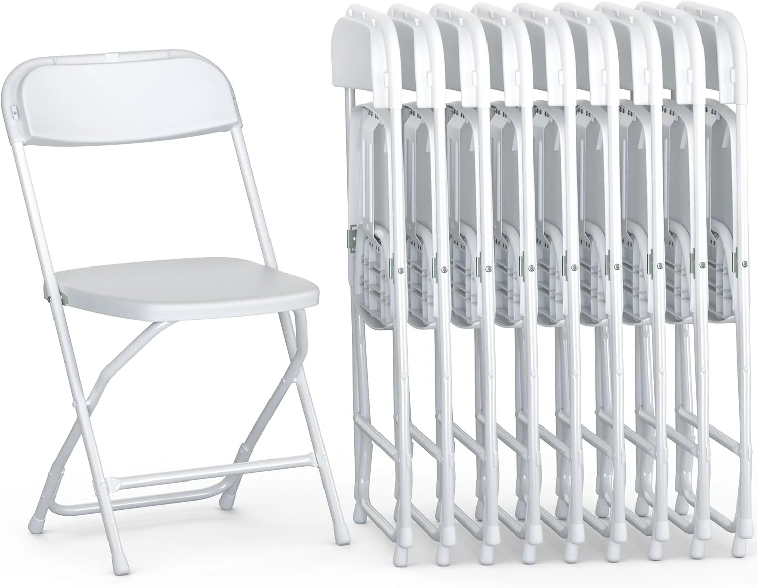 Modern Space 10 Pack Foldable Plastic Chair, Folding & Stackable, 350 lbs Capacity Steel Frame Seats for Indoor - Image 2