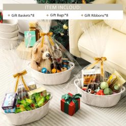 Alternative view of New Arrivals Small Woven Basket with Gift Bags and Ribbons, All 12x 8x 5, Empty Decorative Gift Chest Box, Cute Baby