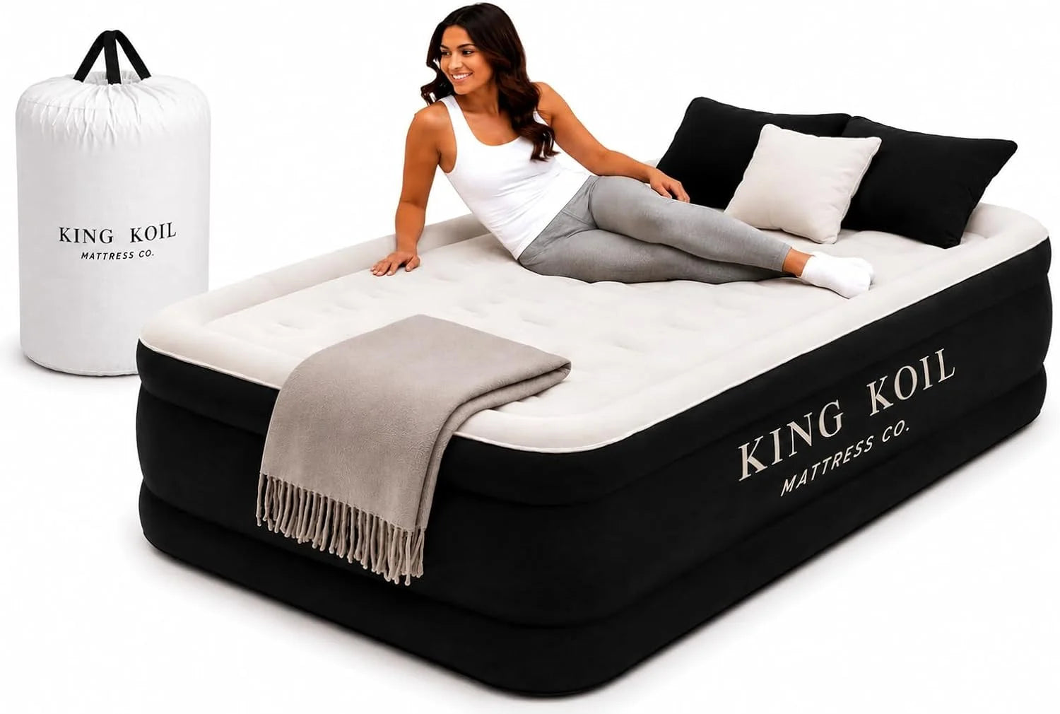 King Koil 20 Queen Air Mattress with Built-in High-Speed Pump, CNN Underscored Top Pick, Inflates in 2 Minutes bifanuoyard - Image 3