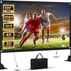 Alternative view of New Arrivals Projector Screen with Stand: Portable Projector Screen Outdoor Indoor Front/Rear16: 9 4K HD with Carry Bag