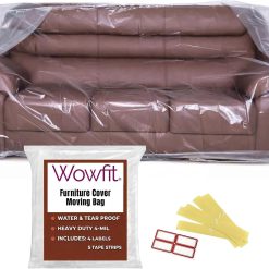 New Arrivals 4mil Couch Cover for Moving, Clear Sofa Storage Bag, 92Wx42Dx62/41H