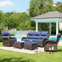 New Arrivals Luxury High Back Patio Furniture Set with 6-Inch Thick Cushion