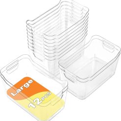 Alternative view of 12 Pack Clear Plastic Storage Bins, Pantry Organizers and Storage, Clear Pantry Organizer Bins, Plastic Containers bifanuoyard