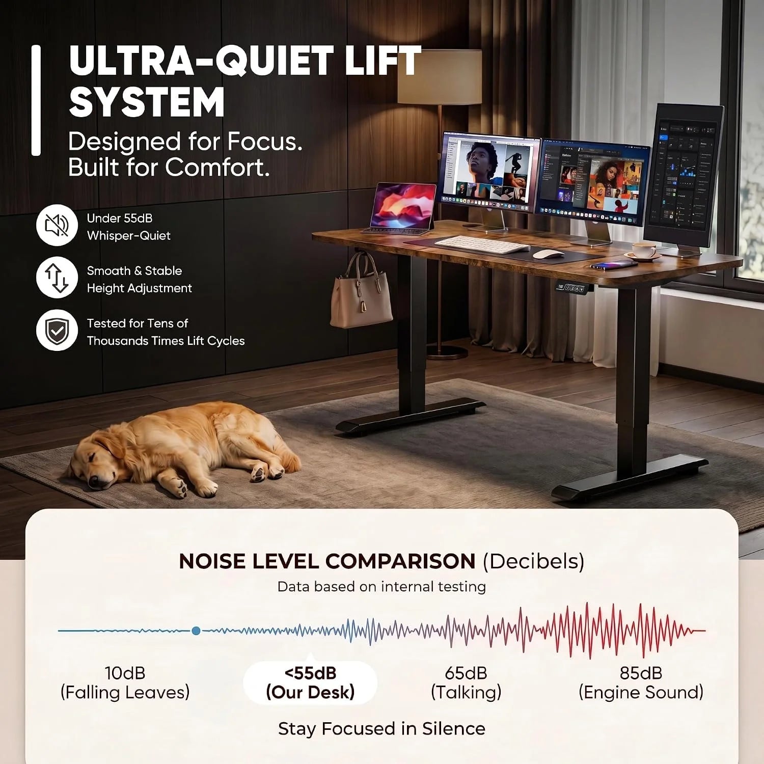 New Arrivals 55 x 24 Inches Electric Height Adjustable Standing Desk Large Sit Stand Up Desk Home Office Computer Desk Memory - Image 41