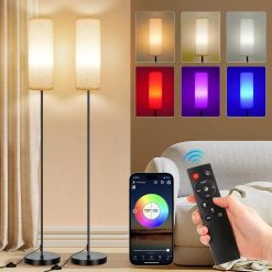FRIDEKO HOME 2 Pack Floor Lamp, Dimmable, Modern Floor Lamp with Remote bifanuoyard
