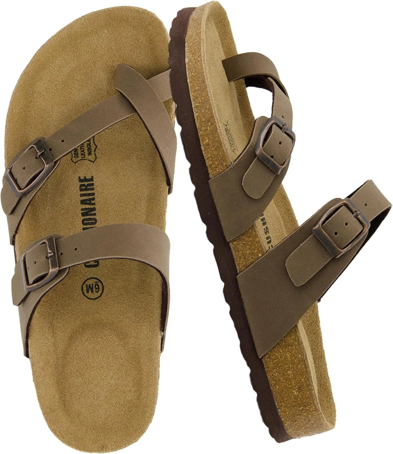 Luna Sandals for Women, Cork Footbed Womens Sandals for Summer Comfort with Adjustable Straps