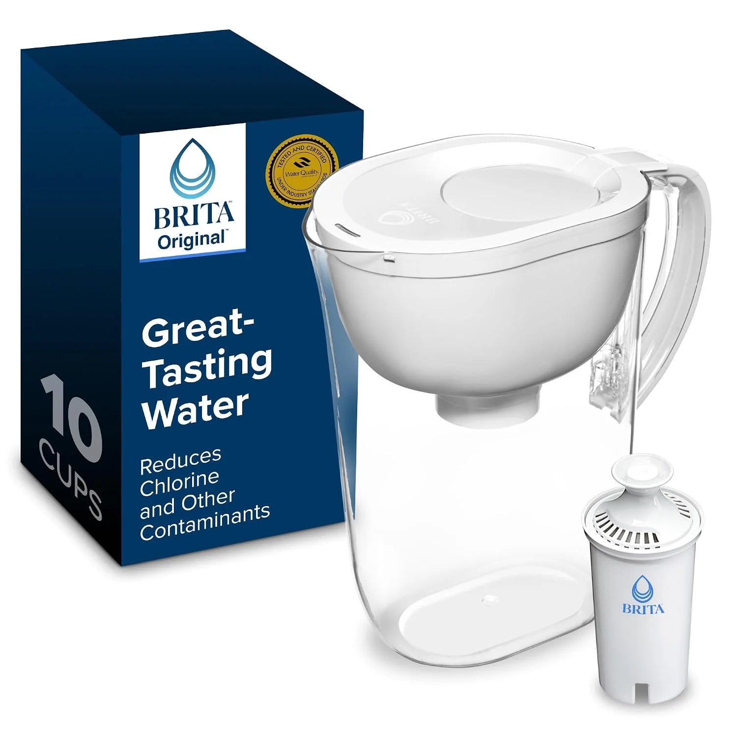 New Arrivals Large 10 Cup Water Filter Pitcher, Includes 1 Filter, Bright White " For Home Projects - Image 7