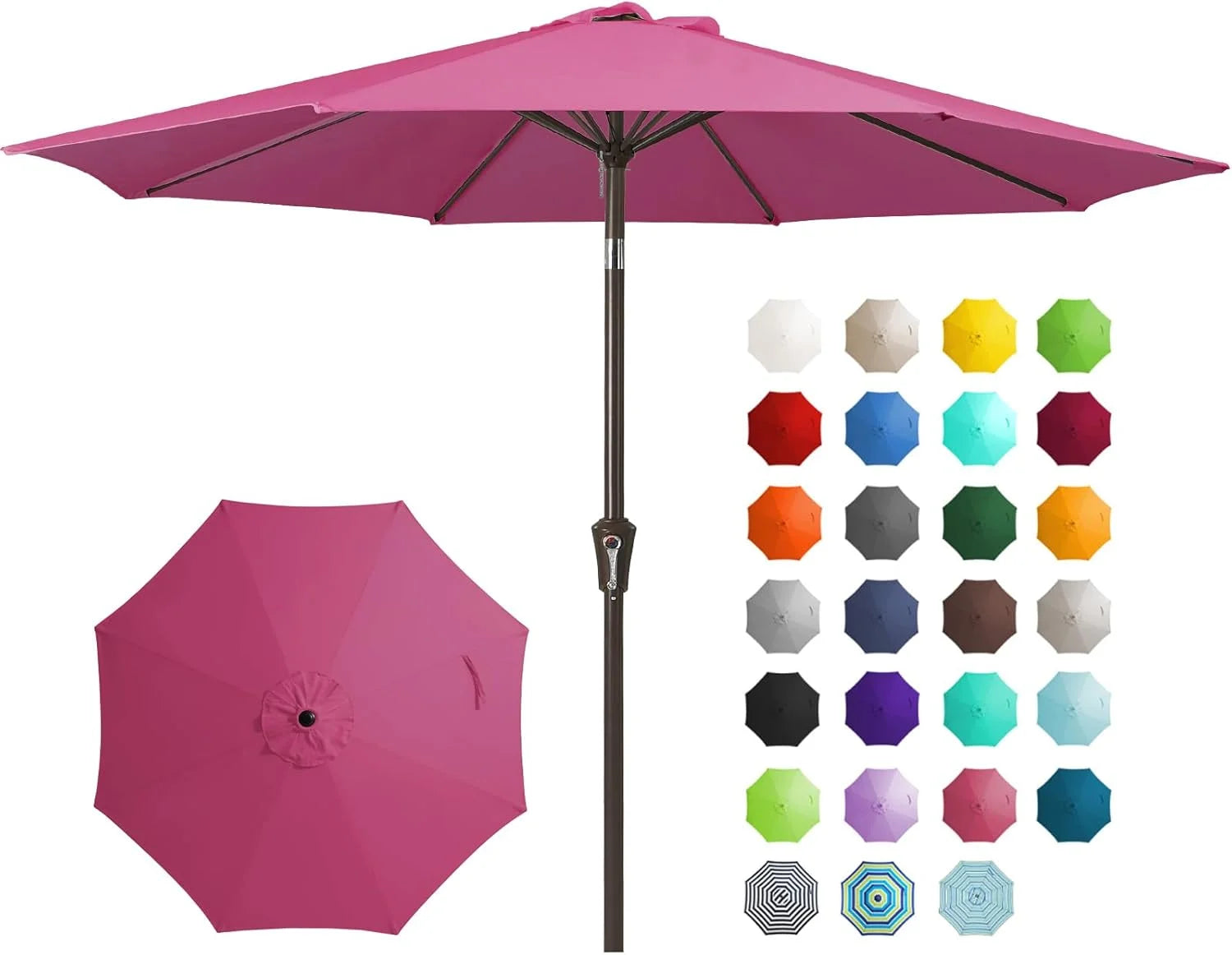 New Arrivals 9FT Outdoor Patio Umbrella, Market Umbrella, Beige - Image 4