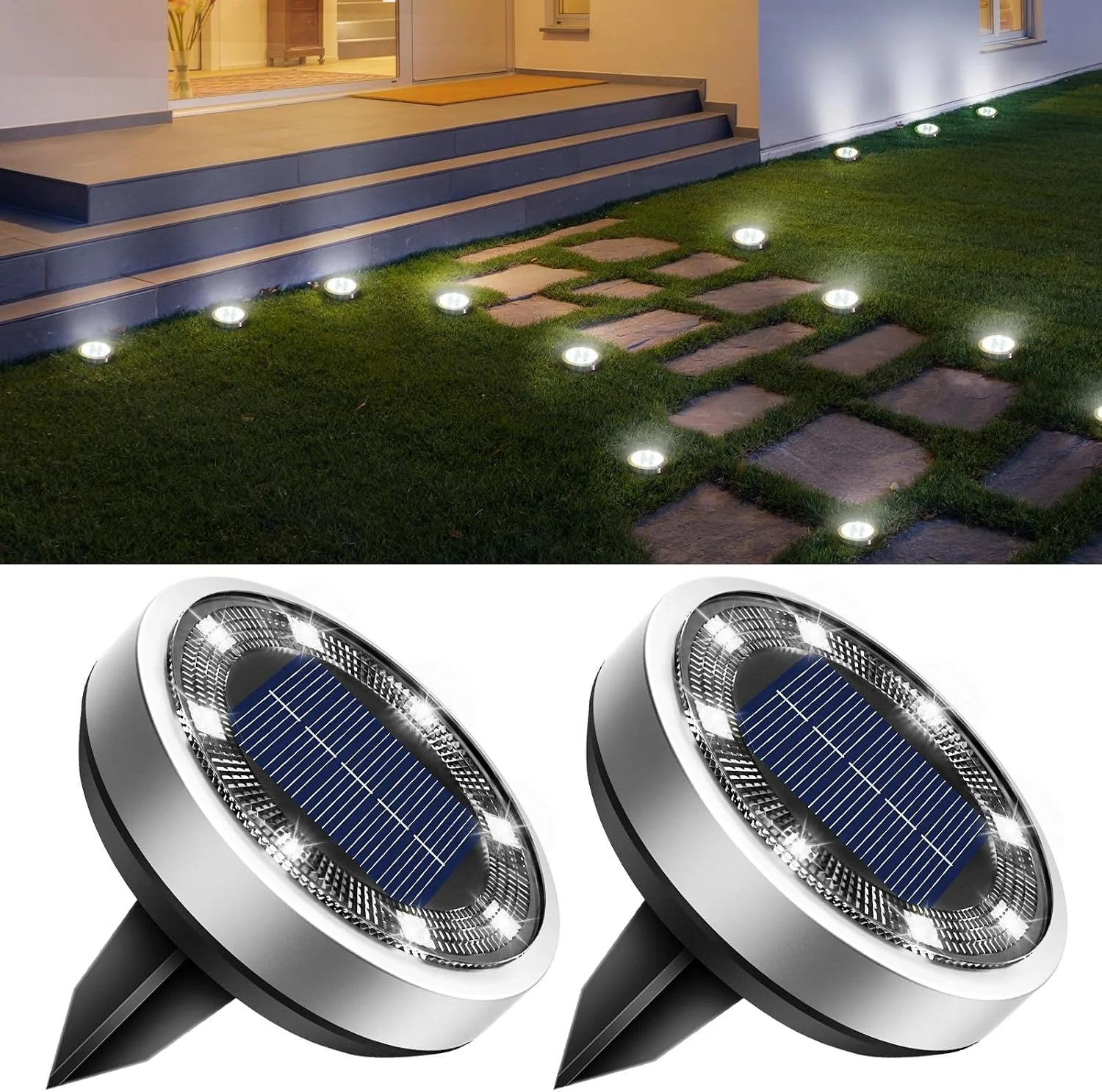 New Arrivals 16 Pack Solar Lights Outdoor Waterproof, 8 LED Solar Ground Lights – For Home Projects - Image 6