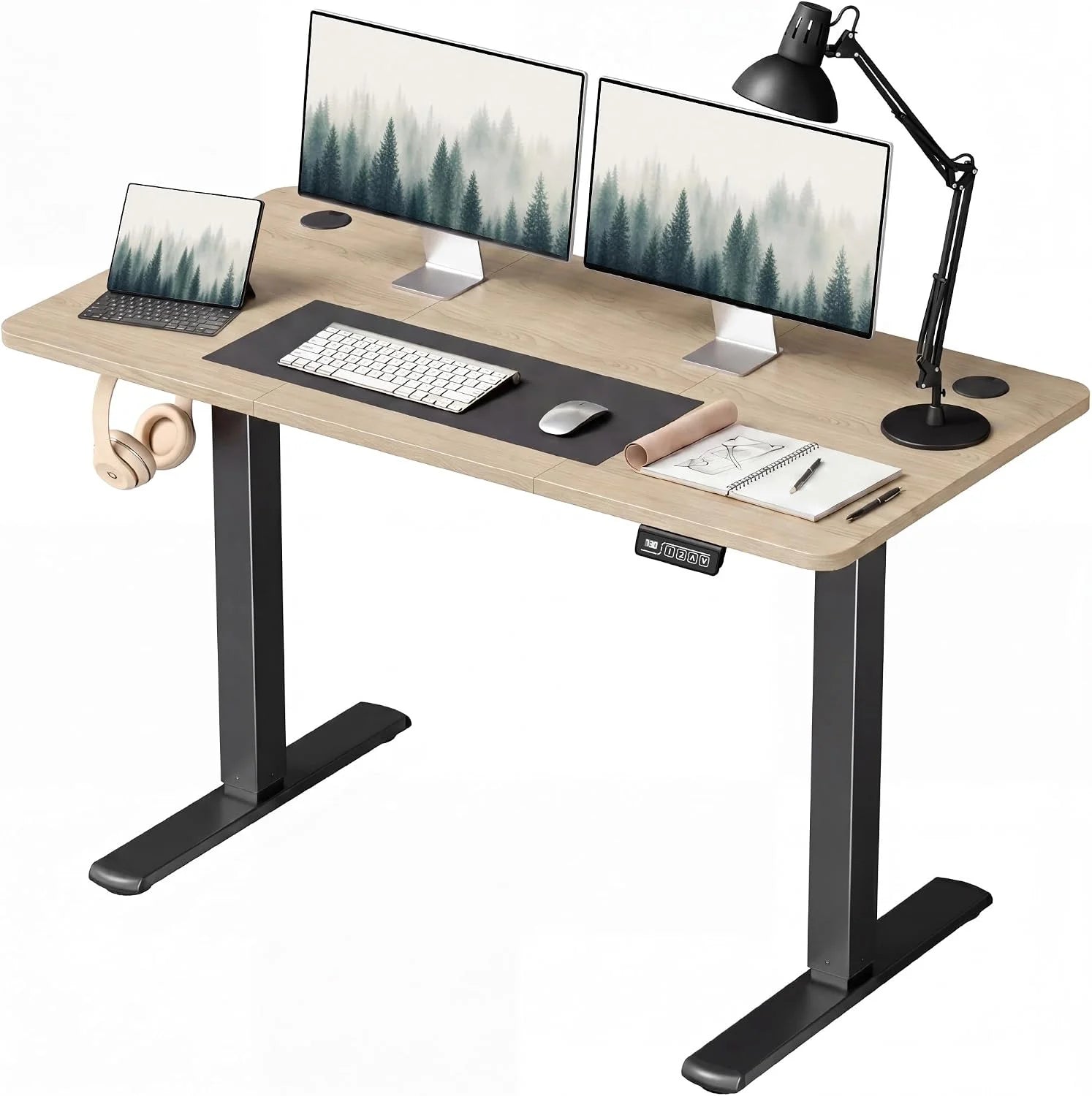 New Arrivals 55 x 24 Inches Electric Height Adjustable Standing Desk Large Sit Stand Up Desk Home Office Computer Desk Memory - Image 2
