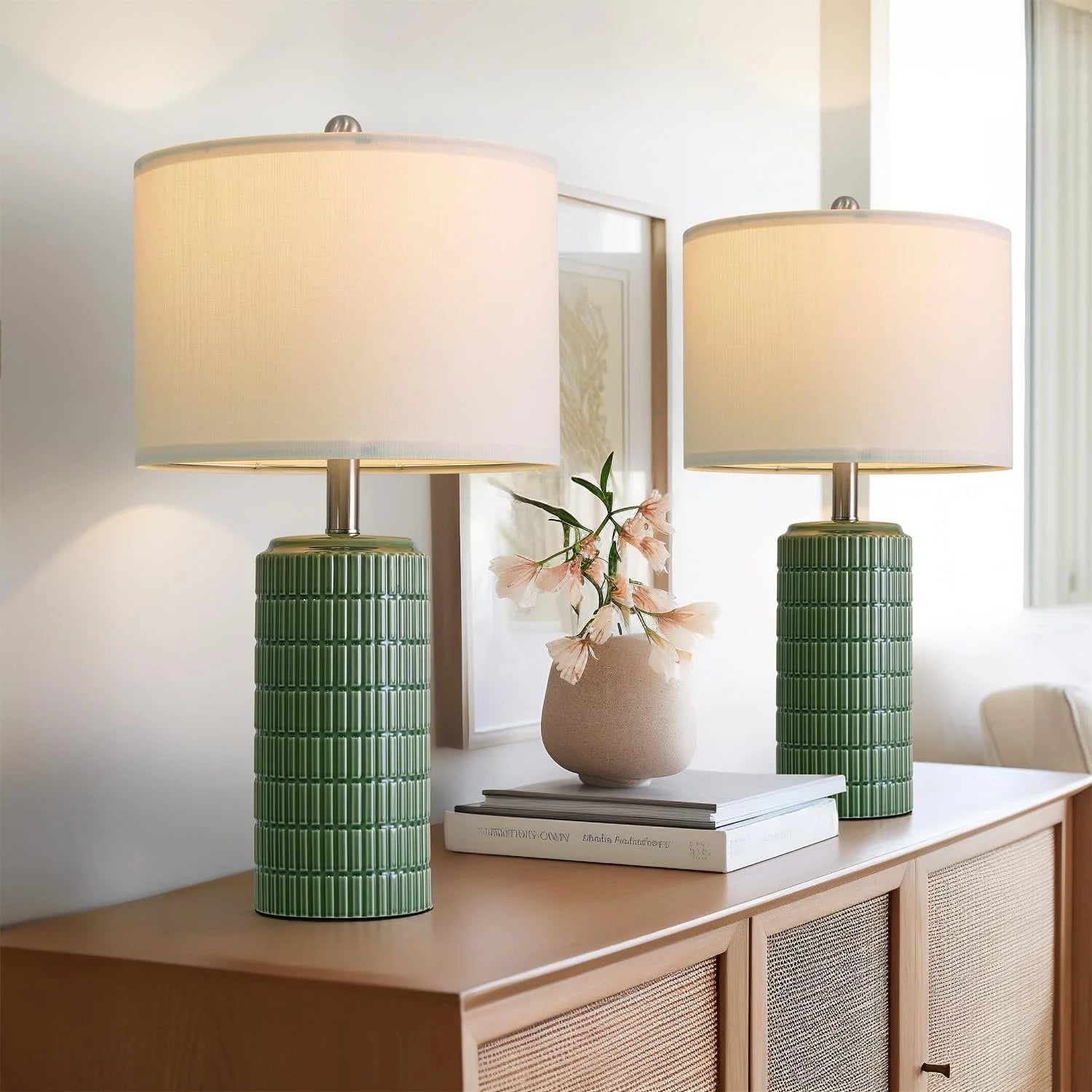 PoKat 23" Bedside Table Lamp for Bedroom Nightstands, White Modern Bedroom Lamp bifanuoyard - Image 7