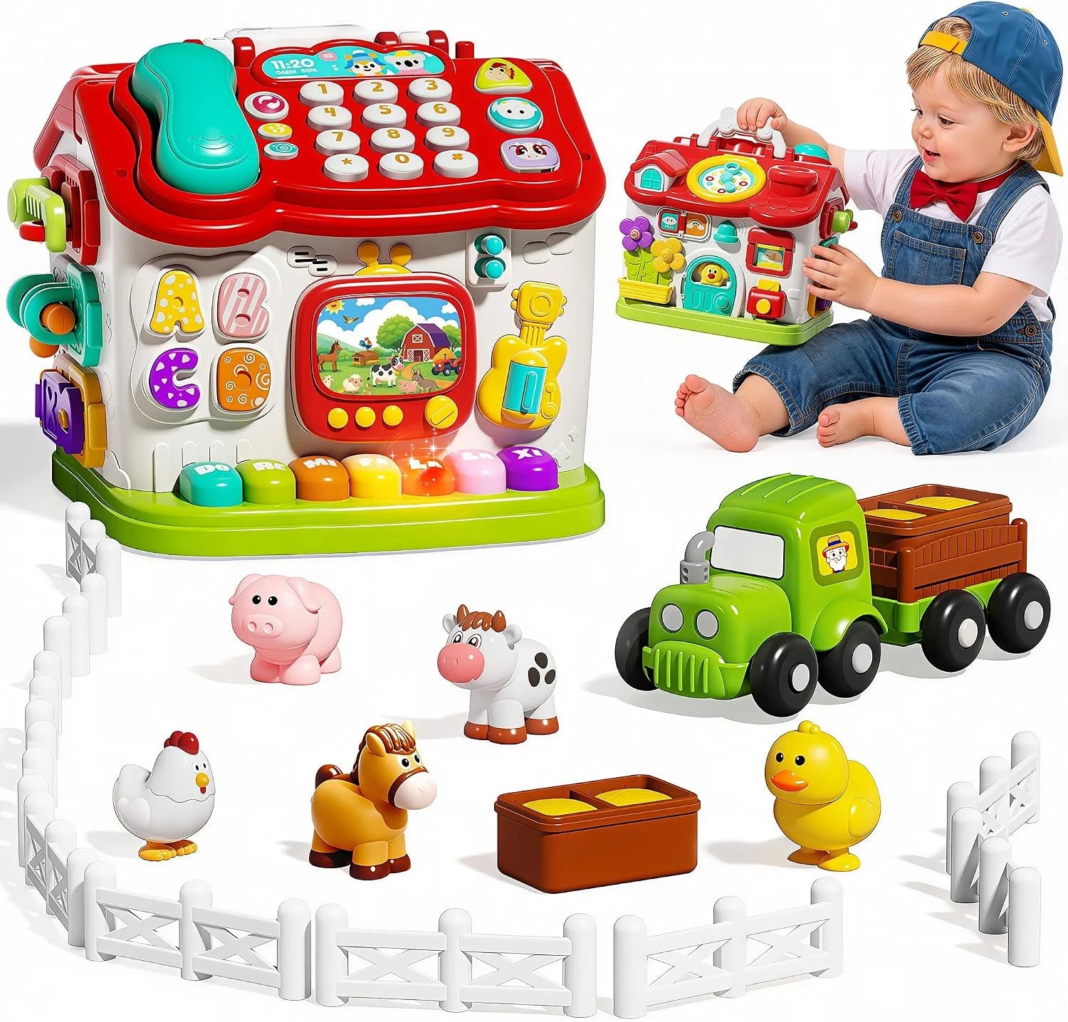 Upgraded Farm Animals for Toddlers 1-3, Multi-Module Educational TV " For Home Projects