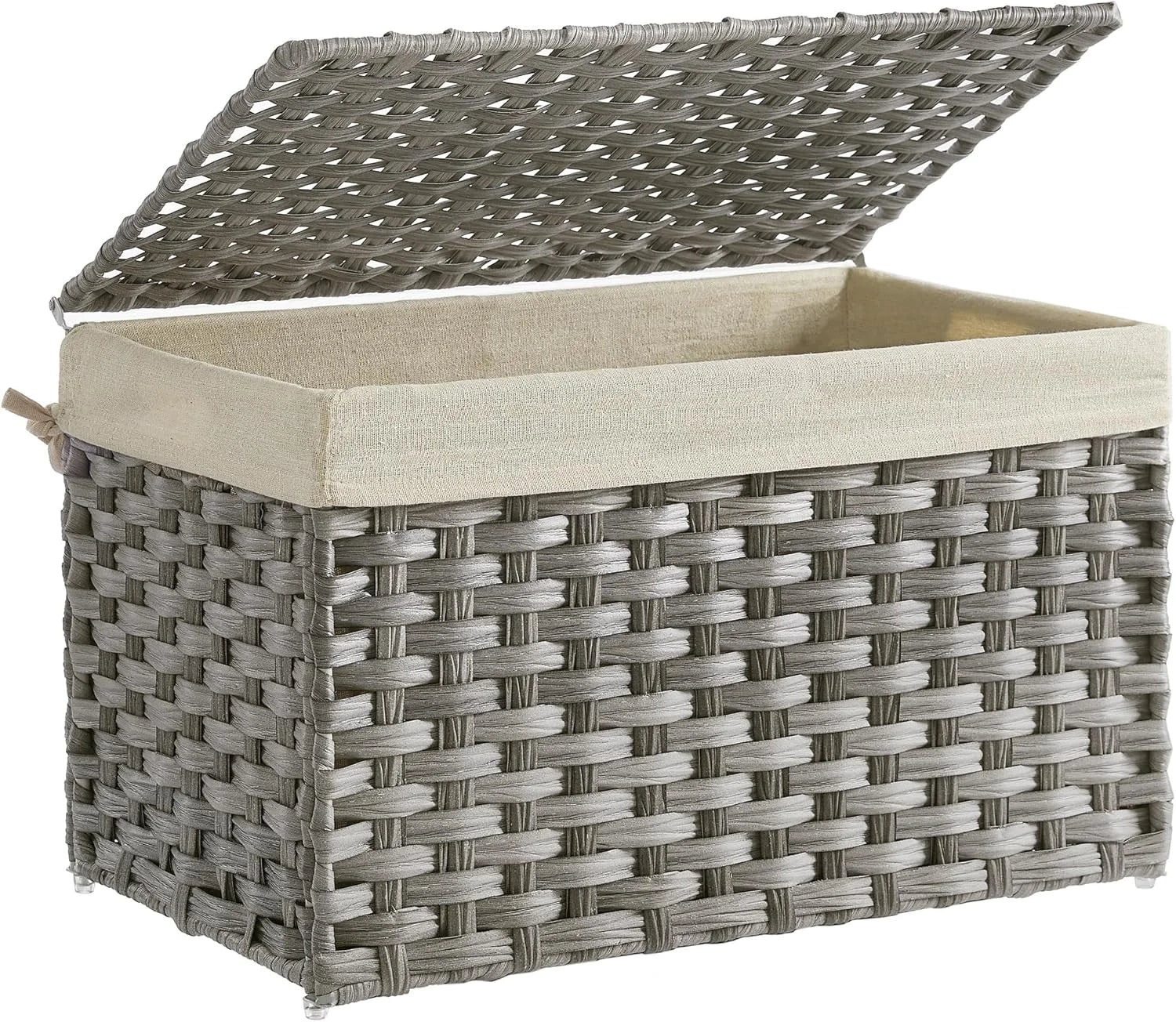 Storage Basket with Lid, 9.2 Gallon (35L), Foldable, Blanket Storage Bin with Handles - Image 4