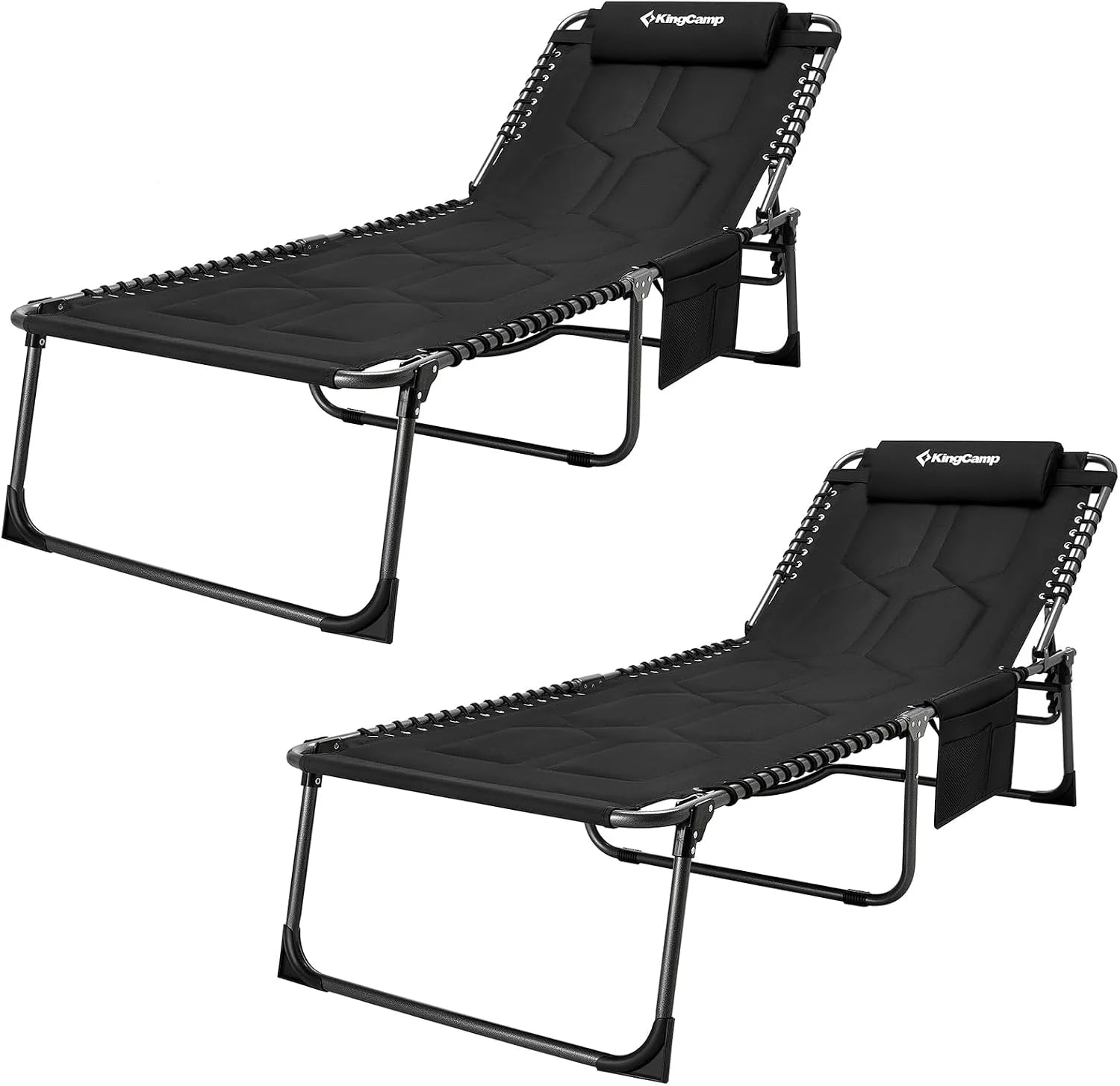 New Arrivals Oversized Tanning Chair, Extra-Wide Padded Folding Chase Lounge Chairs Portable Adjustable 5-Position 440lbs