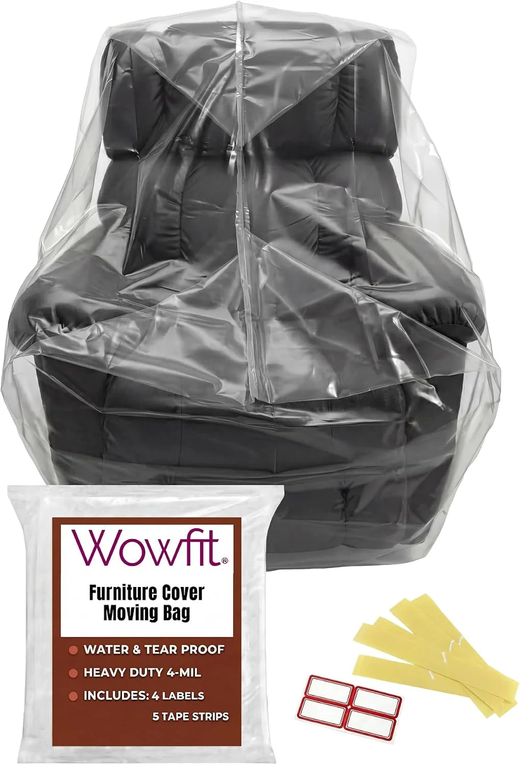 New Arrivals 4mil Couch Cover for Moving, Clear Sofa Storage Bag, 92Wx42Dx62/41H - Image 2