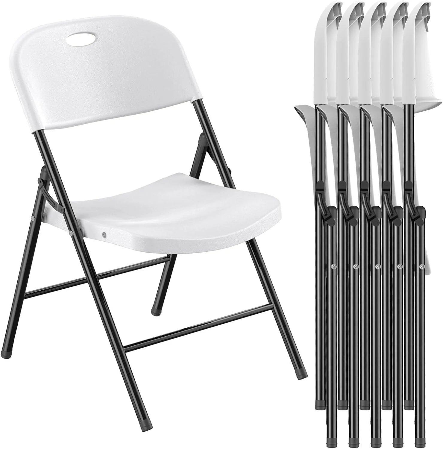 350 Weight Limit Heavy Duty Plastic Folding Chair with Reinfoced Steel Frame for Indoor and Outdoor, Wedding - Image 11