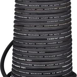 YAMATIC 3/8 Pressure Washer Hose 50FT With Swivel 3/8 Quick Connect, 4000 PSI High Tensile Steel Braided Kink Resistant bifanuoyard