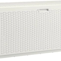 Alternative view of New Arrivals 99 Gallon Wicker Horizontal Outdoor Deck Box with Hinged Lid, Water-Resistant Storage Solution for Patio