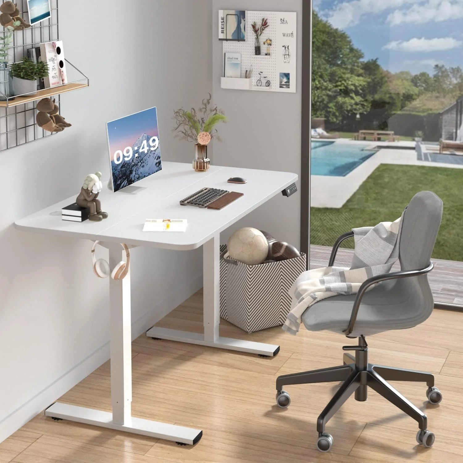 New Arrivals 55 x 24 Inches Electric Height Adjustable Standing Desk Large Sit Stand Up Desk Home Office Computer Desk Memory - Image 21