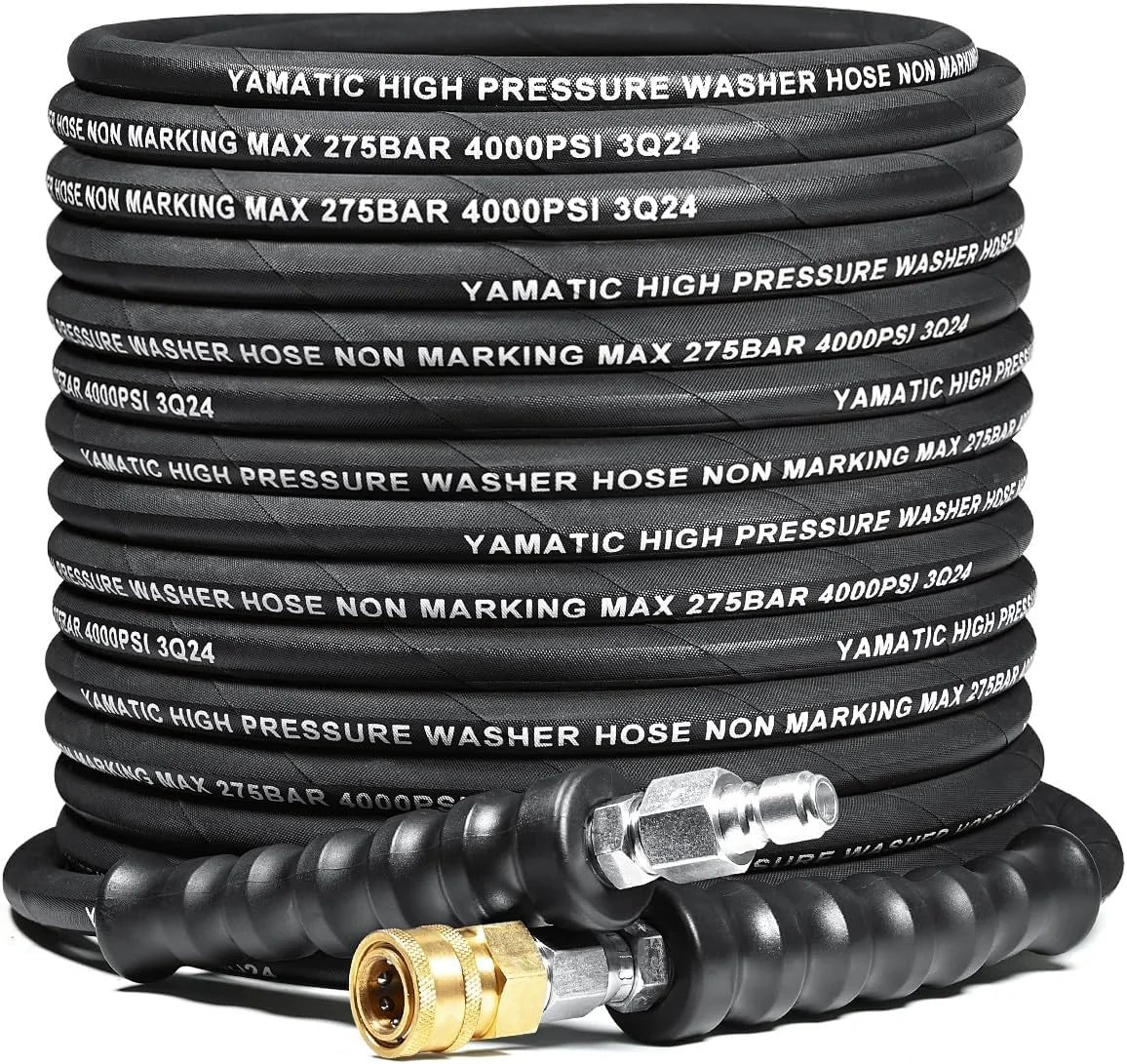 YAMATIC 3/8 Pressure Washer Hose 50FT With Swivel 3/8 Quick Connect, 4000 PSI High Tensile Steel Braided Kink Resistant bifanuoyard - Image 4