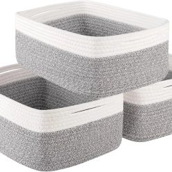 Alternative view of New Arrivals Baskets for Organizing 3 Pack, Woven Baskets for Shelves, Closet Organizer Bins with Handle, Empty Gift