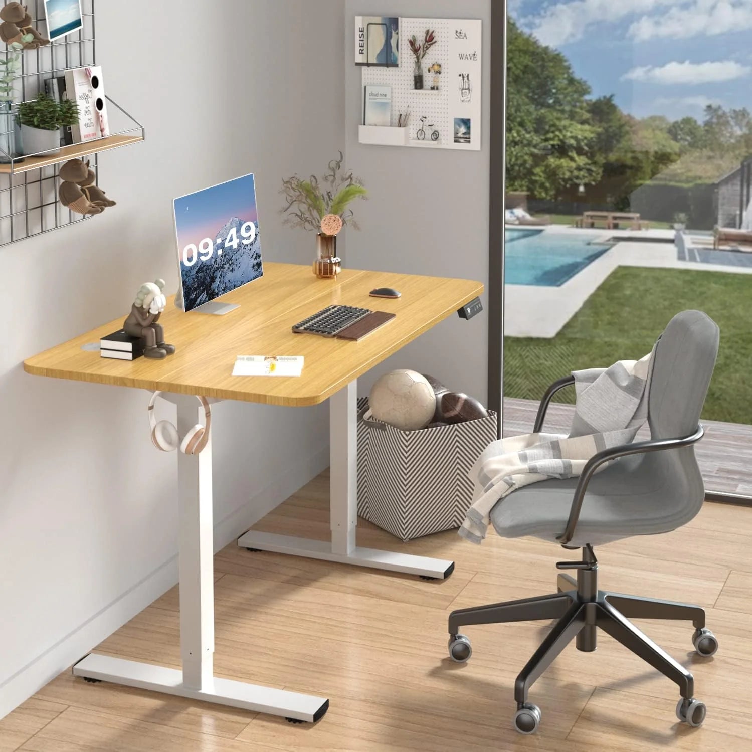 New Arrivals 55 x 24 Inches Electric Height Adjustable Standing Desk Large Sit Stand Up Desk Home Office Computer Desk Memory - Image 51