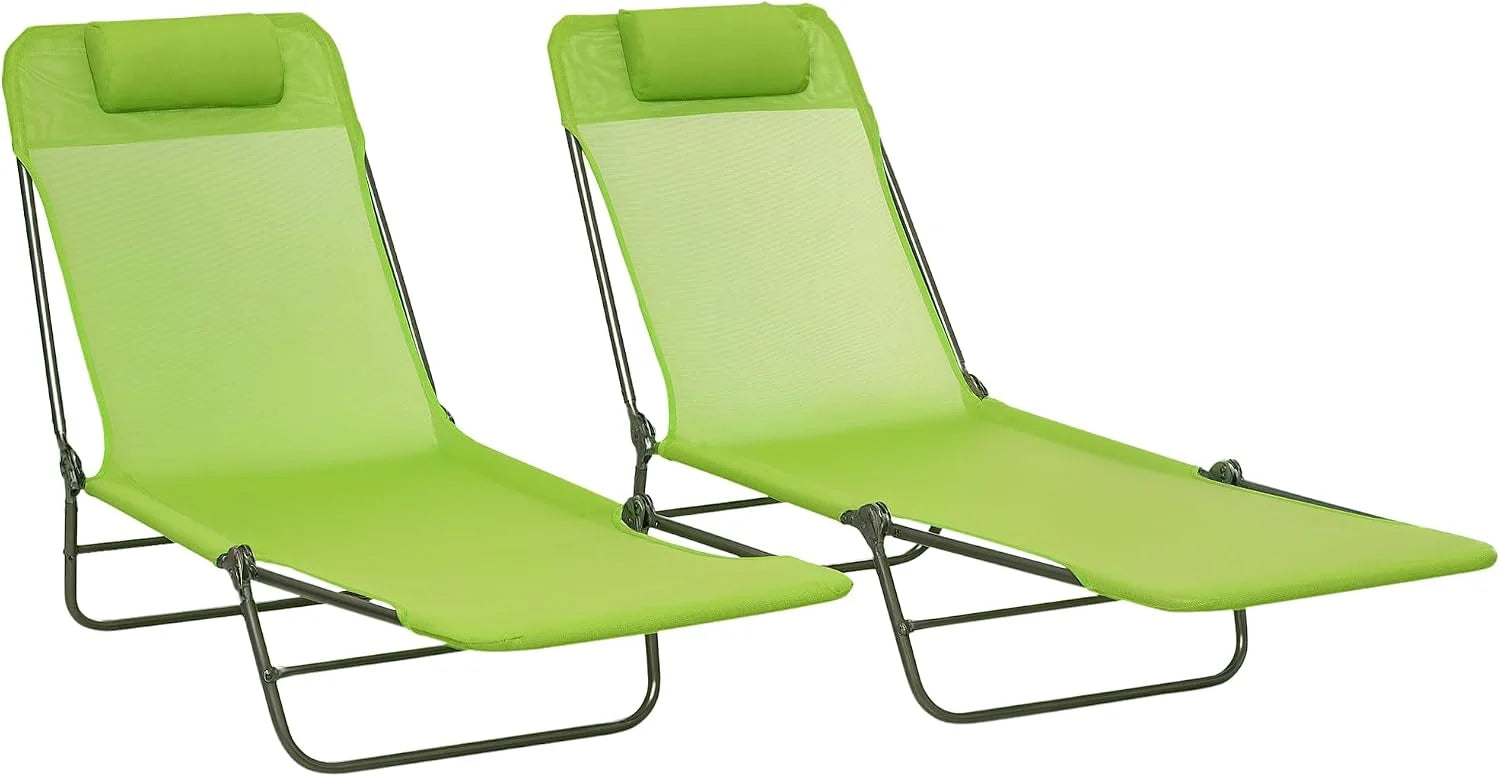 Outsunny Folding Chaise Lounge Chair, Pool Sun Tanning Chair bifanuoyard - Image 12
