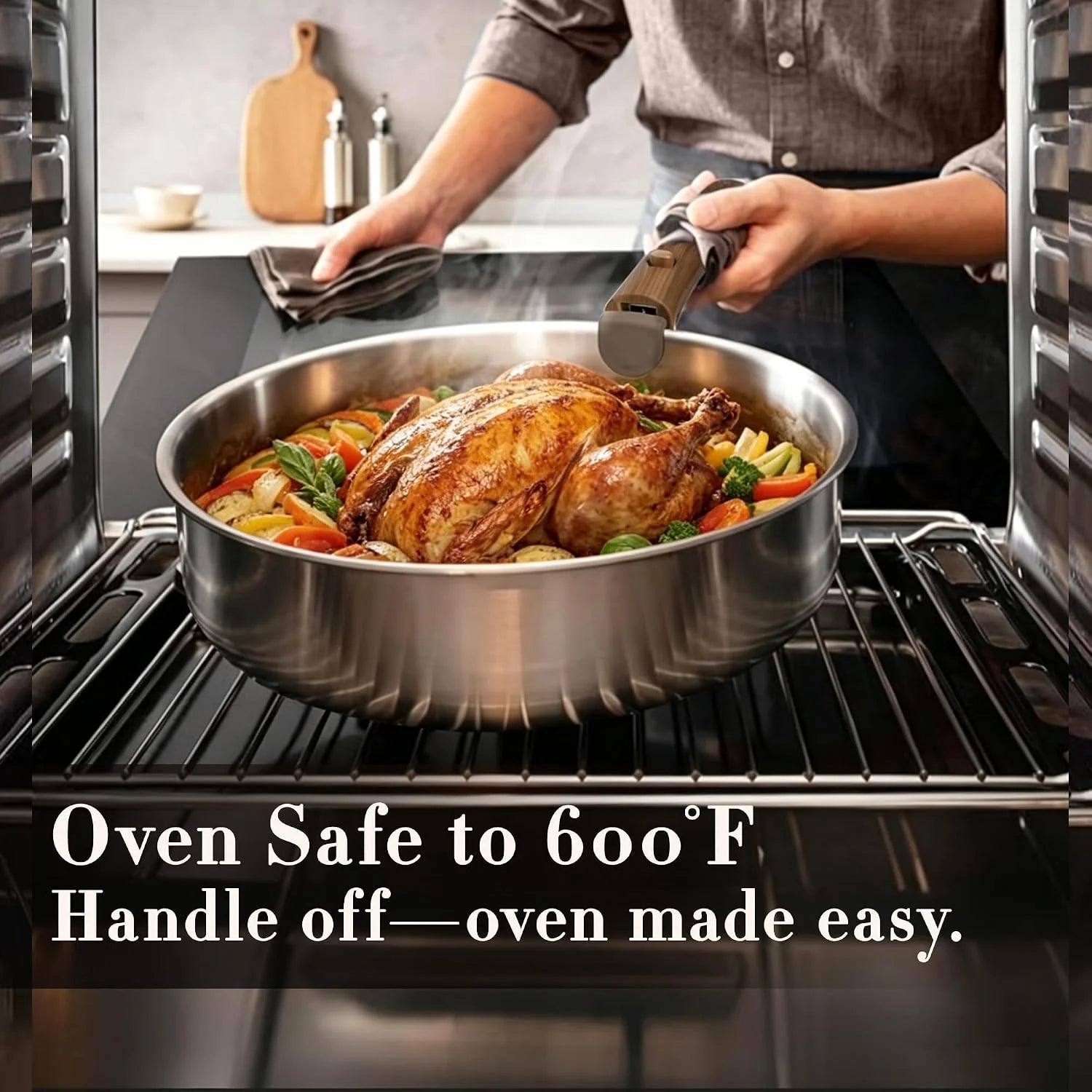 New Arrivals 19pcs Stainless Steel Cookware Set with Detachable Handle, Pots and Pans Set - Image 9