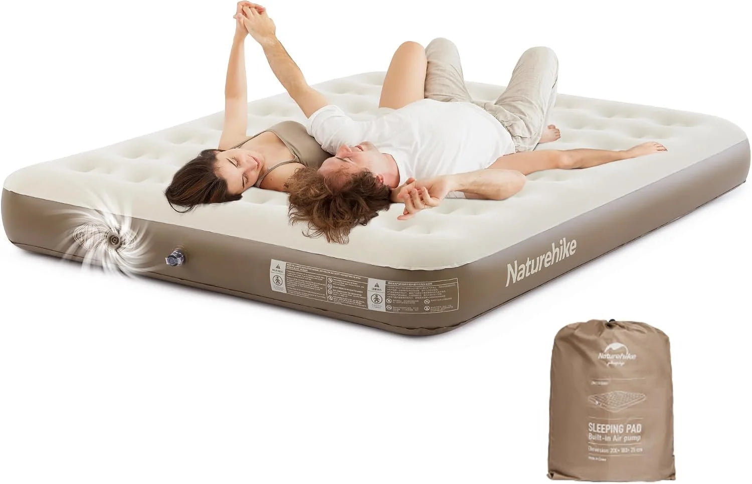 New Arrivals California King Size Air Mattress with Built-in USB Rechargeable Pump, 992 lbs Max Support Inflatable - Image 4