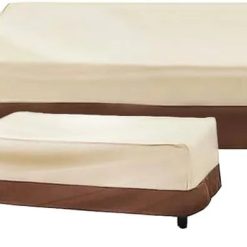 New Arrivals Patio Furniture Cover Set Waterproof 4 Piece Beige Large