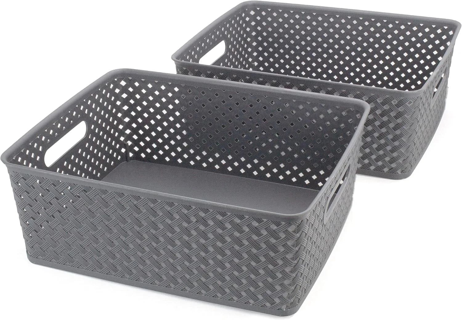 New Arrivals Large Storage Baskets with Handles, Decorative Woven Pattern, Versatile and Stylish Organizers for Home