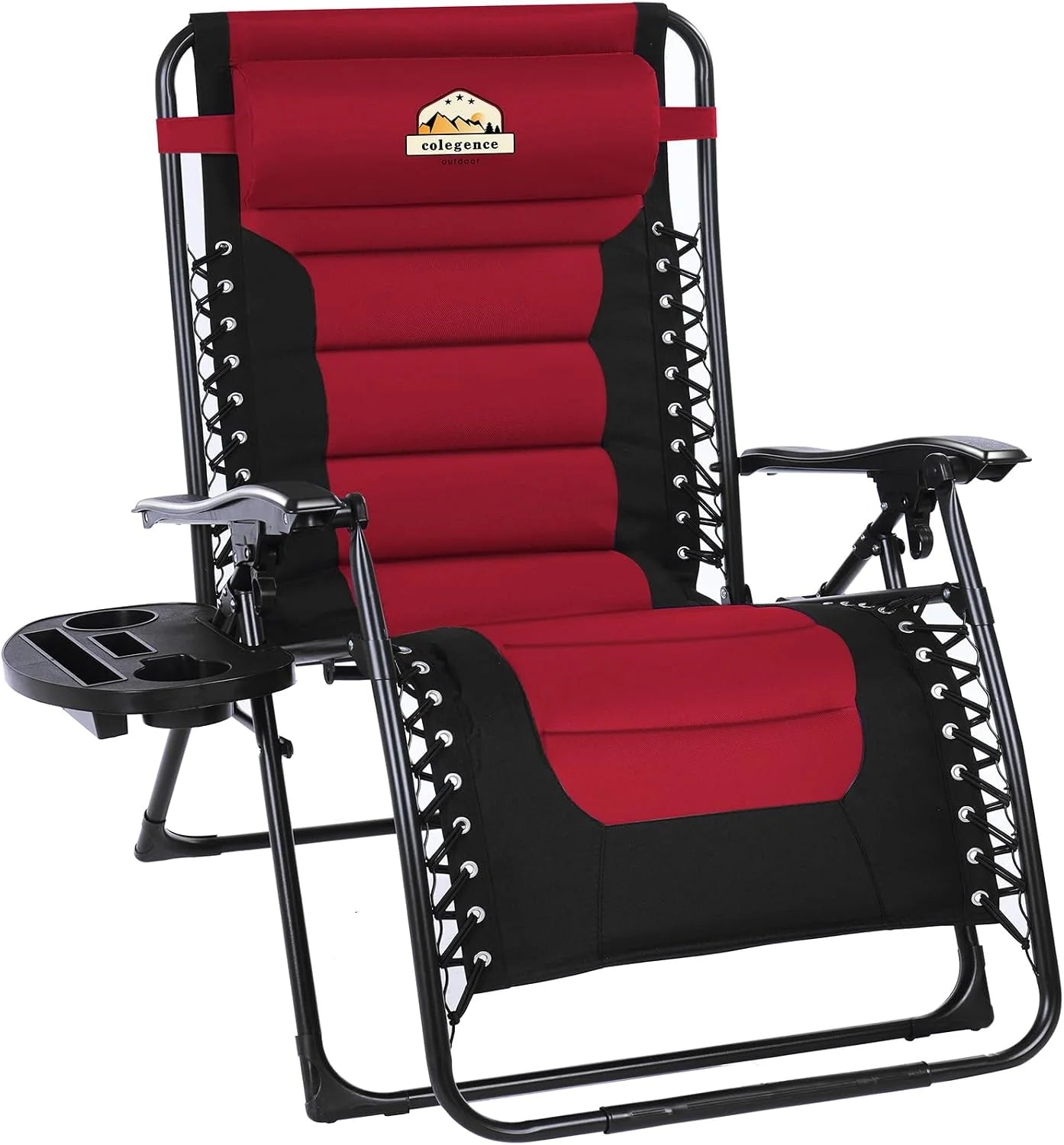 Oversized Padded Zero Gravity Lounge Chair, Foldable Patio Anti Gravity Reclining Chairs Folding Lawn Recliner - Image 9