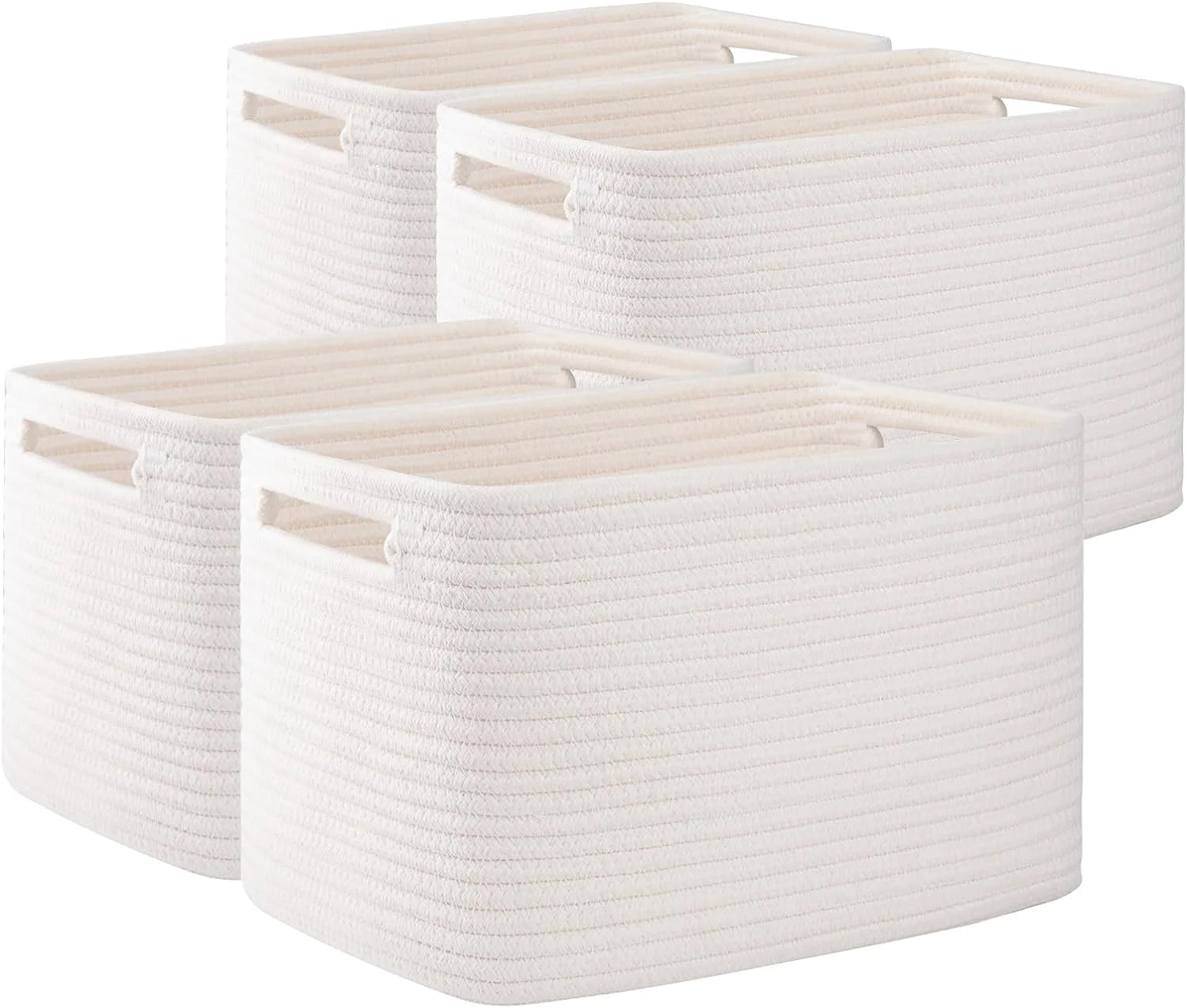 4 Pack Storage Baskets for Organizing, Cube Storage Bins for Shelves, Rectangle Storage Baskets With Handles bifanuoyard - Image 6